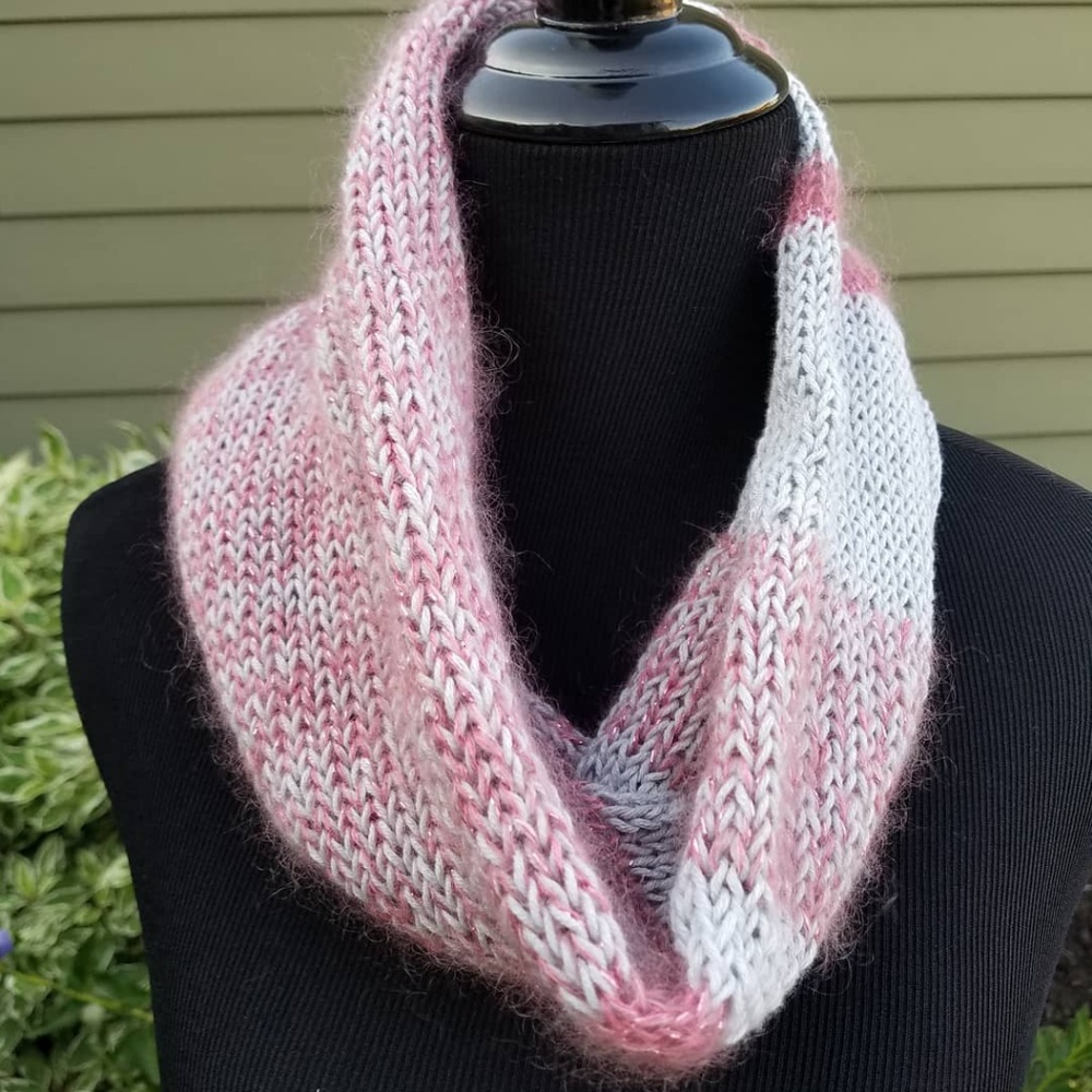 Metallic pink cowl